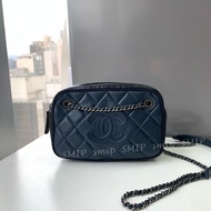 Chanel Ballerina Camera Case Navy Black Calf smip 香奈兒