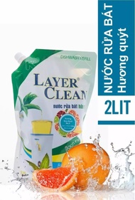 Nước rửa chén bát hữu cơ Layer Clean hương Qủa Quýt túi 2L