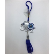 Evil eye with elephant hanging charm