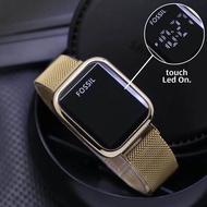 Jam Tangan Wanita Fossil Led Touchscreen F6324 Rantai Magnet Fitur lengkap Free Box Dan Baterai Cada