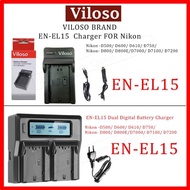 EN-EL15 Viloso Camera Battery and Charger for NIKON -D500/ D600/ D610/ D750/ D800/ D800E/ D7000/ D7100/ D7200