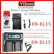 EN-EL15 Viloso Camera Battery and Charger for NIKON -D500/ D600/ D610/ D750/ D800/ D800E/ D7000/ D71