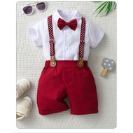 Baby Summer Short-Sleeved Overalls Boy Suit Summer Two-Piece Suit One-Year-Old Boy Baby Dress 2-8 Ye