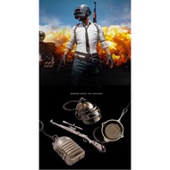 PUBG Eat Chicken Keychain Gadgets Armor Helmet Pan Backpack 98k Zinc alloy Key Chain Accessories