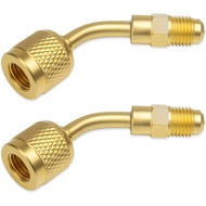 Female To 1/4 Inch Male Adapter 45 Degree Reverse Thread Fitting For R-454B/R-32 Refrigerant Tanks A