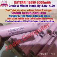 Baterai 18650 LG 3000 mAh LGABD11865 Lithium ORI original copotan bekas battery Laptop batrei batre untuk powerbank rakitan lampu emergensi Real kapasitas senter mic drone mainan anak kipas portabel Cell rangkaian baterai motor listrik