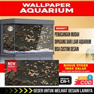 3d rear aquarium background wallpaper sticker with mon moon cr image theme