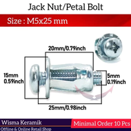 Baut Jack Nut 10Pcs Set Rivet Plat Metal Mur Baut Drat Sekrup Fisher M4-M6