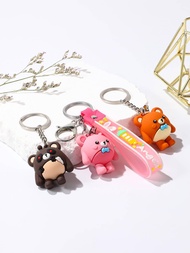 Cartoon Cute Egg Boy Series Keychain Boy Bear Doll Mystery Box Ground Push Small Gift Bag Ornaments