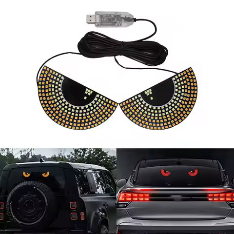 Auto Windshield LED Animated Eyes Lamp Dynamic Devil Eye Light Triangle / Semicircle Funny Eye Light