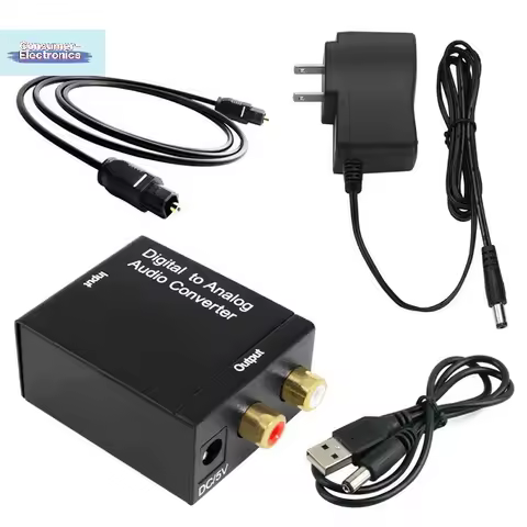【1PC Optical Toslink Digital To Analog Audio Converter Adapter L/R】