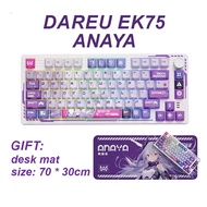 Dareu Ek75 Anaya Elia คีย์บอร์ดแบบกลไกปะเก็นบลูทูธแบบมีสาย3โหมด2.4G ไร้สาย75% ปุ่ม Rgb Pbt คีย์บอร์ด