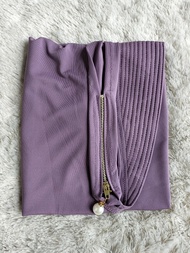 Hijab Sleting Dewasa Pashmina Pet Busa Bahan Jersey Resleting Dagu Pasmina Jilbab Zipper