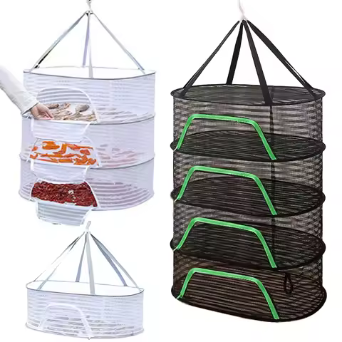 Portable Folding Fish Dryer Laundry Fruit Food Drying Mesh Net Anti-mosquito Dry Rack Hanging Vegeta