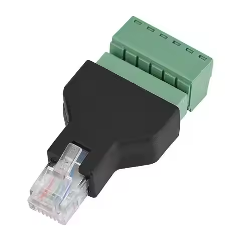 connector 1Pcs Ethernet RJ12 6P6C Male to 6 Pin Screw Terminals Adapter Connector speaker terminal A
