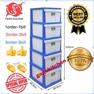 Twins Dolphin 5 Tier Plastic Drawer / Cabinet / Storage Cabinet 292/L5