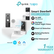 TP-Link Smart Doorbell Long Battery Life Waterproof Head-to-Toe View with 2K 5MP Remote Monitoring V