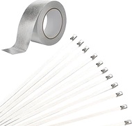 Heat Protection Tape, Exhaust, Exhaust Sealing Tape and Repair Kit with 20 Cable Ties, 50 mm x 10 m 