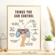 Mental Health Control Poster - Therapy & School Counselor Decor Calm Corner Psychologist Office Self