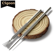 C5GOON Pottery Texture Tool 7 Pin Needle Pen Ceramics Feather Tools Polymer Clay Sculpting Modeling 
