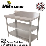 Multipurpose Stainless steel table 3-tier stove table by MrDapur type Ms3