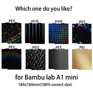 Juupine For Bambu Lab A1 Mini Build Plate 184x184 Pey Magnetic Bed PEO Sheet H1H Plate Spring Steel 