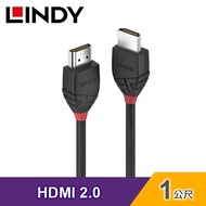 【LINDY 林帝】BLACK LINE HDMI 2.0 Type-A 公-公 傳輸線-1M [36471]