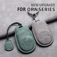 Car Key Chain Case Cover Holder Key Ring For Great Wall GWM ORA IQ RI Funky Cat GT Good Cat Leather 