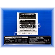 Honda Wave/Dash/Cx/Alpha Sticker Tire Information Sticker Swing Arm/Remember Printed Double Layer