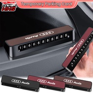 Audi Car Temporary Parking Card Leather Phone Elephone Number Universal Auto Parking Contact Card Fo