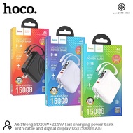 ( มอก.)Hoco A6 Powerbank พาวเวอร์แบงค์ แบตเตอรี่สำรอง 15000mAh Fast Charge PD20W+22.5W มีสายในตัว หน