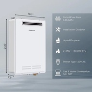 Tankless Water Heater Outdoor Propane With Advanced High , Residential Gas Water Heater For 3-4 Persons Whole House