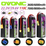 Ovonic Air Rebel 110C 6S 8S Lipo Battery 3600/6000/7000/8000mAh XT90 / EC5 / XT60 for FPV Whoop Quad