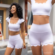 Three-point Pants Lace Hip-lifting Yoga Fitness Comfortable Pilates Women Narrow-waist High-waist Th