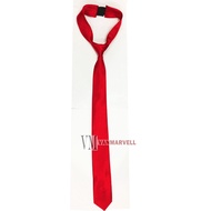 MERAH VM Plain Slim tie Simpul Ready in Black - Red - Slim tie Red Tie Black Tie