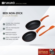 Fukuro Redi 3Pcs Non-Stick Cookware Set - Fry Pan (20cm & 26cm) + Spoon