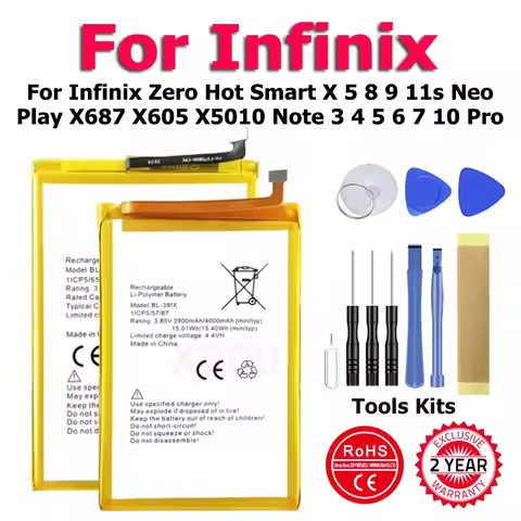 BL-49FX BL-44CX BL-39IX BL-44AX Battery For Infinix Zero Hot Smart X 5 8 9 11s Neo Play X687 X605 X5