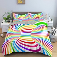 3D Duvet Cover Set Psychedelic Digital Printing Twin Bedding Set Quilt Cover With Zipper Closure Que