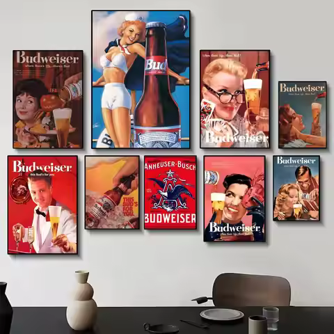 Tin Sign Original Budweiser BEER Metal Signs Funny Metal Poster Poster Painting Wall Art for Living 