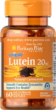 Puritan's Pride Lutein 20 mg with Zeaxanthin, Eye Health Support, 60 Count (L-1)