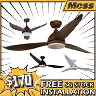 [FREE INSTALLATION] Ceiling Fan 36 / 46 / 52 Inch DC Motor Ceiling Fan with 3 tone LED Light and Remote Control