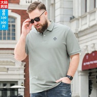 Addd Fat Clothes Summer Fat Guy T Fat Guy Business Casual Short-Sleeved POLO Shirt Embroidered Lapel