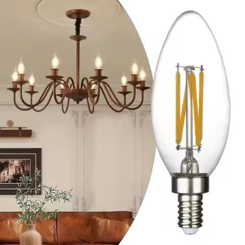 12 Pack E12 LED Candelabra Bulbs 40W Equivalent 4W, 400LM Dimmable - Vintage Edison B10 B11 Candle B