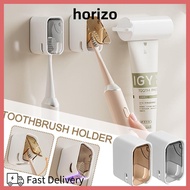 HORIZO Toothbrush Holder, Dustproof Flip-top Toothbrush Rack, Wall Mounted Toothbrush Storage Box