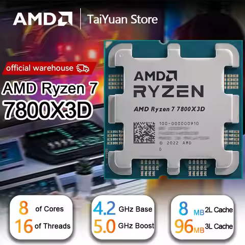 AMD Ryzen 7 7800X3D CPU , AMD R7 7800X3D 8C/16T 125W 7NM 5NM L3=96M 100-100000910 Socket AM5 New but