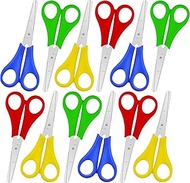 Kids Scissors for Craft Supplies & Materials, 5’’ Blunt Scissors, Assorted, 12 Pack, Right- & Left-H