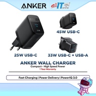 Anker USB-C Fast Charger Plug 25W,33W,45W (312 / 323 / 313 Series) Power Adapter for USB-C Devices