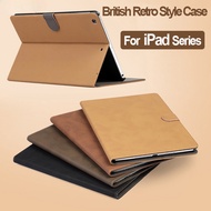 British Retro Case For iPad 2 3 4th 5 6 Air 1 2 Air 3 4 5 10.9 Pro 11 Mini 6 5 4th 3 2 1 7 8 9 10th 2020 2021 2022 Frosted Business Cover