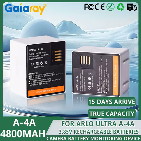 3.85V 4800mAh Replacement Battery For Arlo Ultra Arlo Ultra 2 Arlo Pro 3 Pro 4 A-4A VMC4040P Recharg
