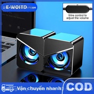 E-WOITD USB Có Dây Loa Máy Tính 4D Gây Sốc Stereo Surround Âm Thanh LED PC Loa Chơi Game Bass Có Dây